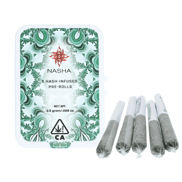 Nasha 5pk Hash Infused Preroll Sativa Guava Gift x Strawberry Bomb
