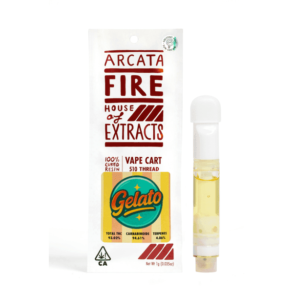 Arcata Fire 100% Cured Resin Cartridge 1g Indica Gelato