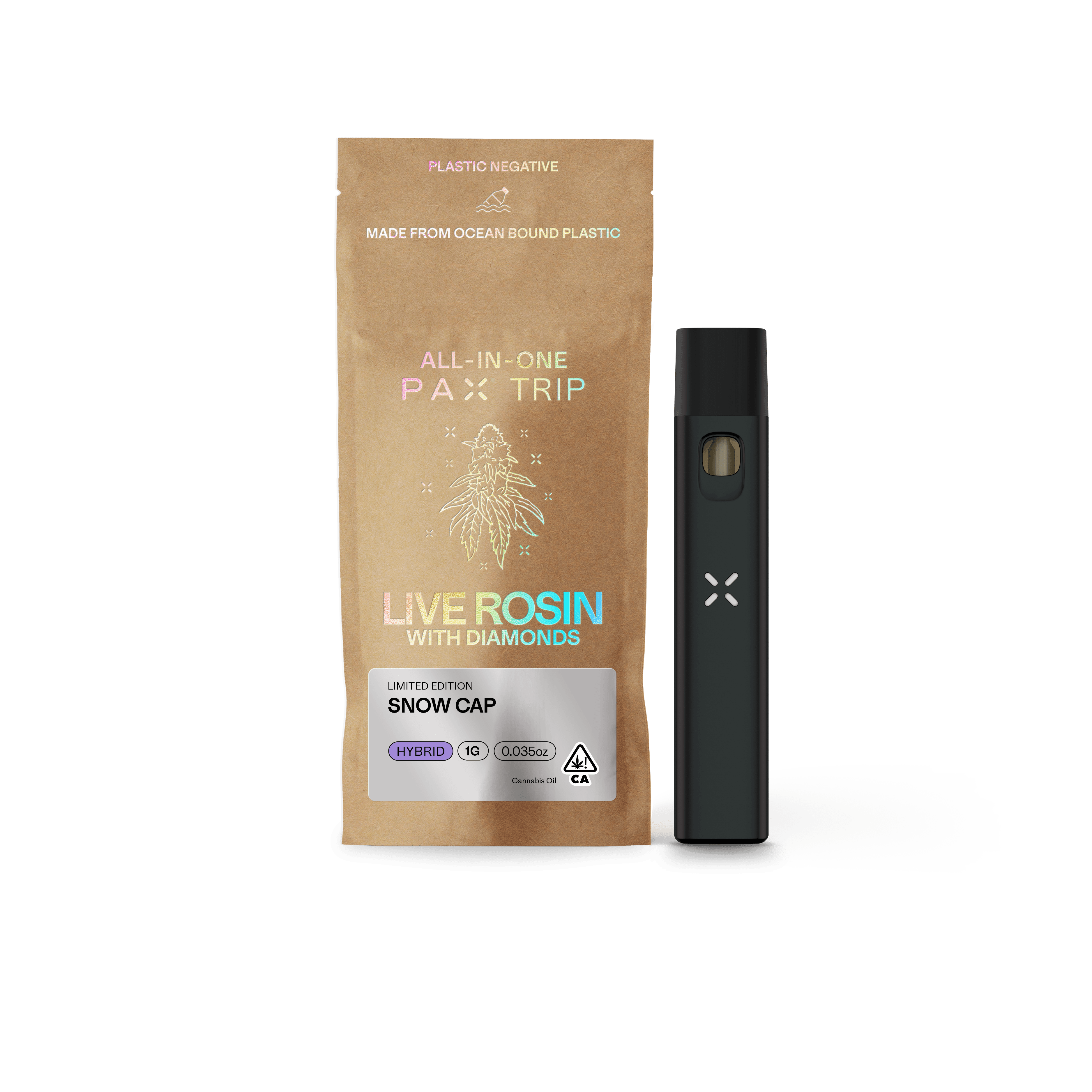 PAX Trip All-In-One Live Rosin with Diamonds 1g Hybrid Snow Cap