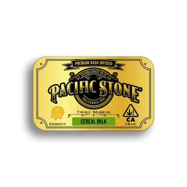 Pacific Stone Hash Infused Prerolls 0.5g Hybrid Cereal Milk 7-Pack 3.5g