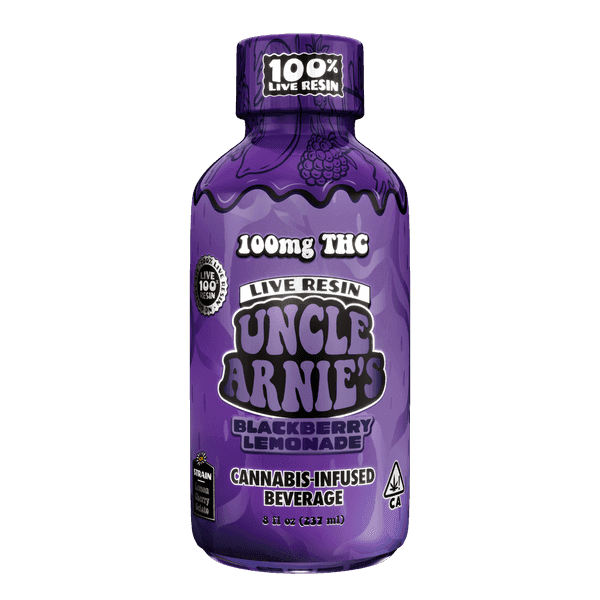 Uncle Arnie's xT Beverage 8oz 100% Live Resin Blackberry Lemonade 100mg - Grape