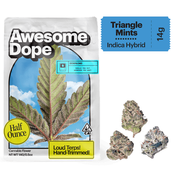 Awesome Dope Smalls Flower 14g Indica Hybrid Triangle Mints