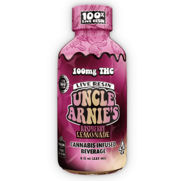 Uncle Arnie's Beverage 8oz 100% Live Resin Raspberry Lemonade 100mg Grape Do-Si-