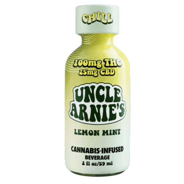 Uncle Arnie's Beverage 2oz Lemon Mint 4:1 THC/CBD 100mg 12pk