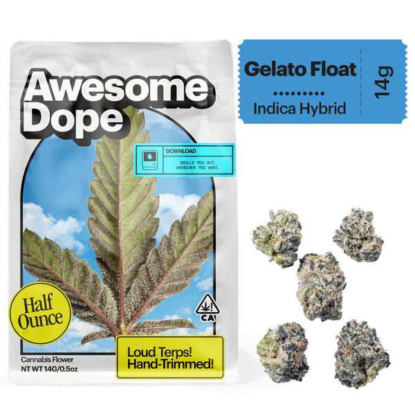 Awesome Dope Smalls Flower 14g Indica Hybrid Gelato Float