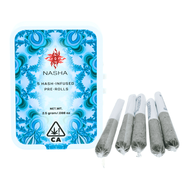Nasha 5pk Hash Infused Preroll Indica OGxSkunk1 x Grape Pie