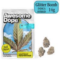 Awesome Dope xT Smalls Flower 14g Indica Hybrid Glitter Bomb
