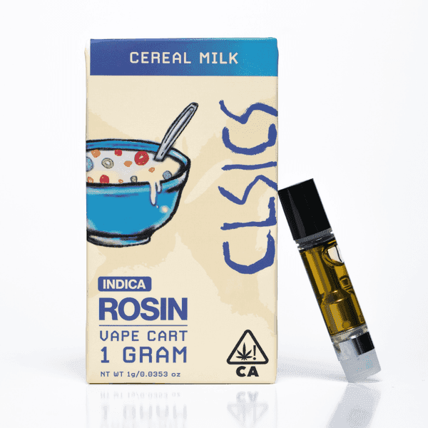 CLSICS Live Rosin Cartridge 1g Indica Cereal Milk