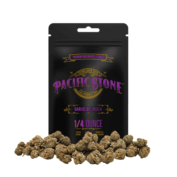 Pacific Stone Flower 7.0g Pouch Indica Garlic OZ 16ct