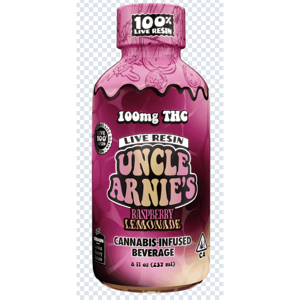 Uncle Arnie's Beverage 8oz 100% Live Resin Raspberry Lemonade 100mg