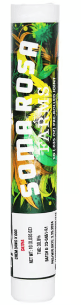 Soma Rosa Preroll 1g Sativa Lemon Tree