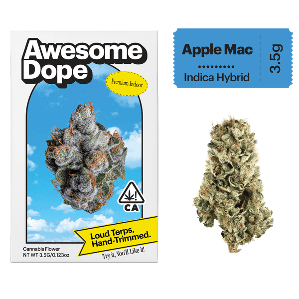 Awesome Dope Indoor Flower 3.5g Indica Hybrid Apple Mac