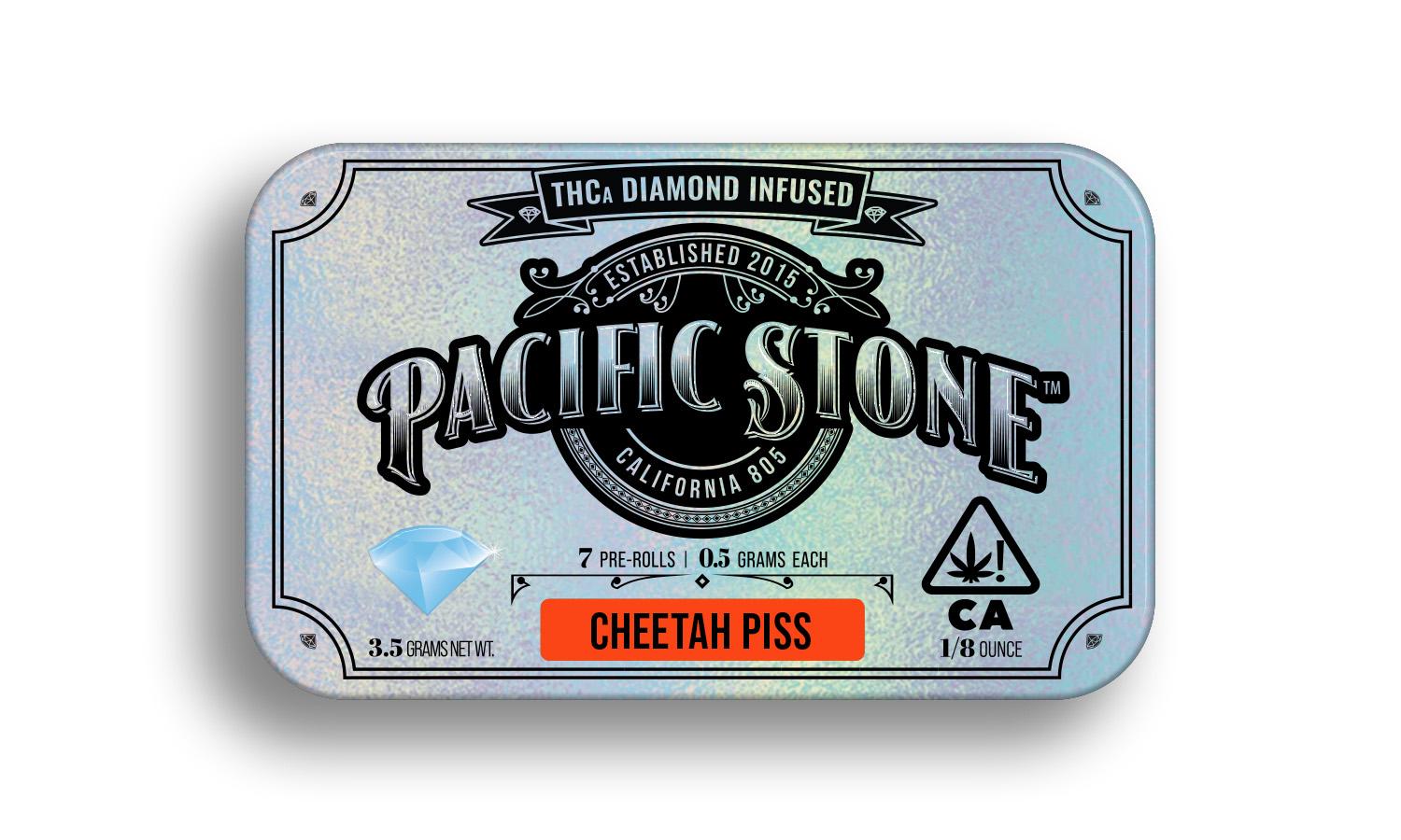 Pacific Stone Diamond Infused Prerolls 0.5g Sativa Cheetah Piss 7-Pack 3.5g