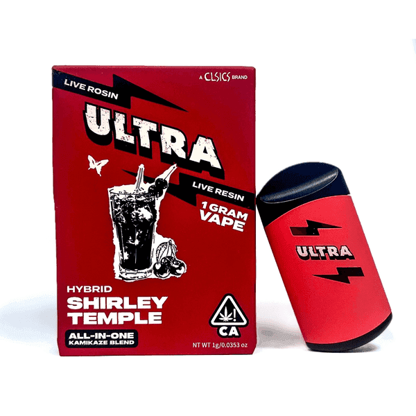 Ultra Live Rosin and Live Resin All-In-One Cartridge 1g Hybrid Shirley Temple