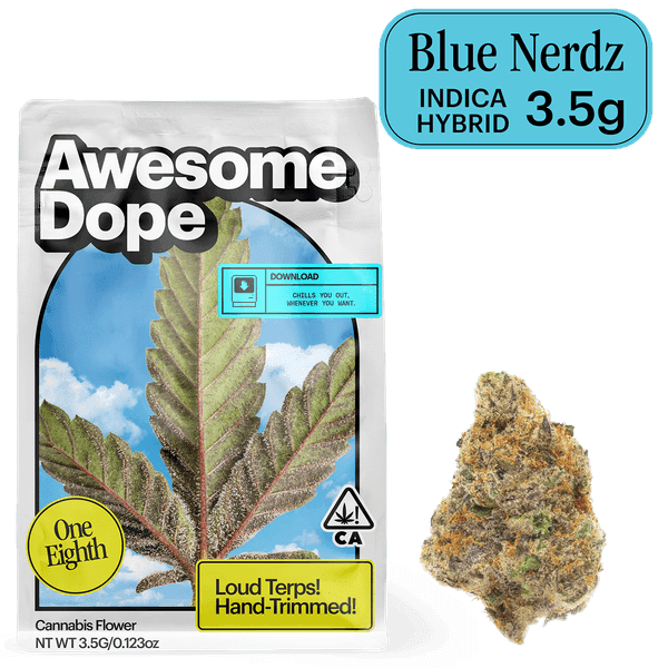 Awesome Dope Flower 3.5g Indica Hybrid Blue Nerdz