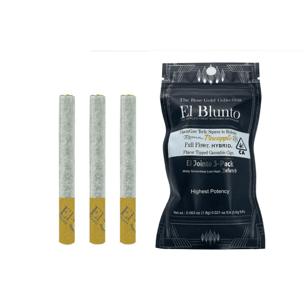 El Blunto FlavorCore Hash Jointo .6g Hybrid Roma Pineapple 3pk 1.8g