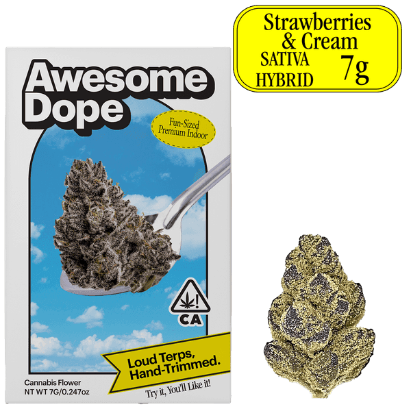 Awesome Dope Indoor Flower 7g Sativa Hybrid Strawberries & Cream