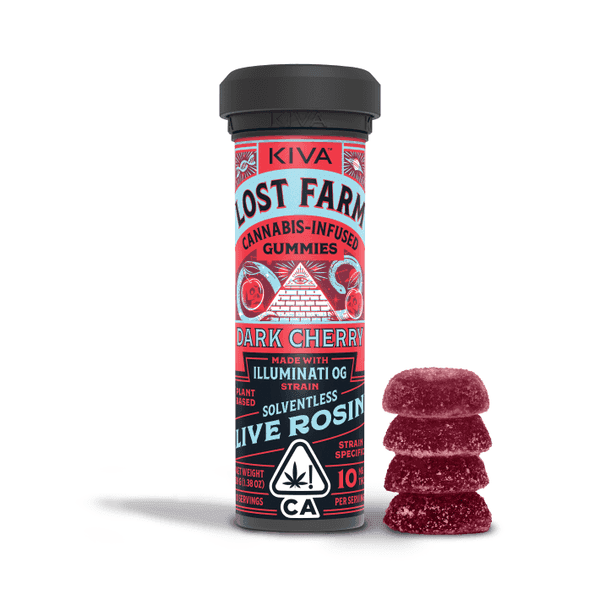 Lost Farm Gummies Dark Cherry Illuminati OG Rosin