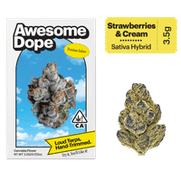 Awesome Dope Indoor Flower 3.5g Sativa Hybrid Strawberries & Cream