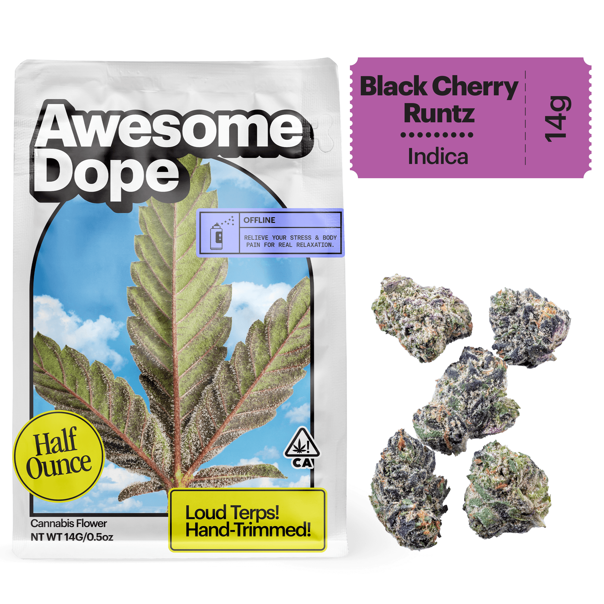 Awesome Dope Smalls Flower 14g Indica Black Cherry Runtz
