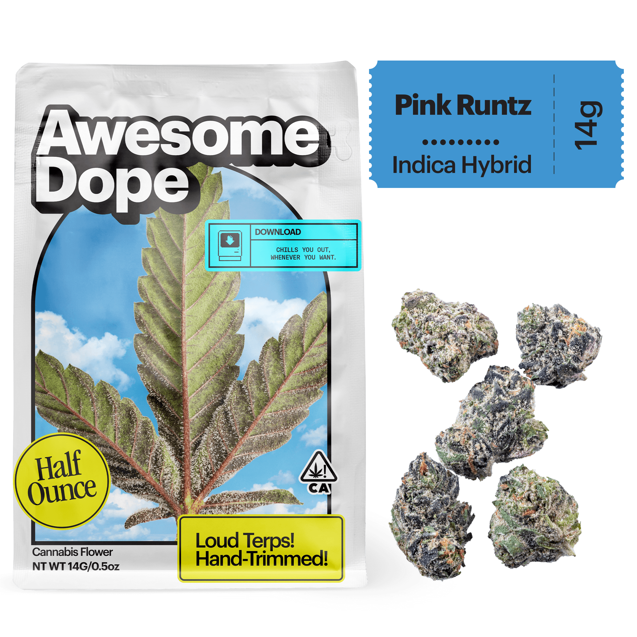 Awesome Dope Smalls Flower 14g Indica Hybrid Pink Runtz