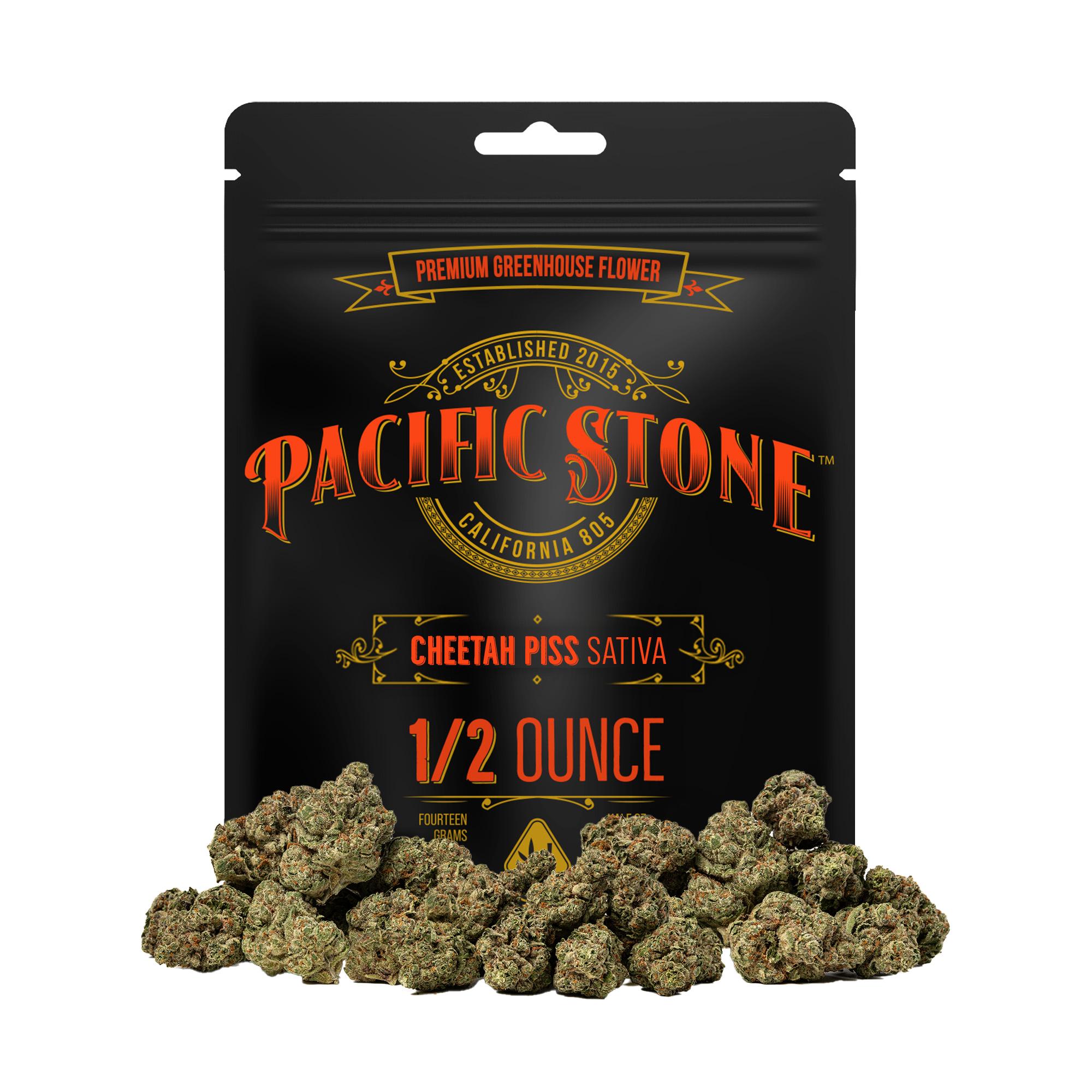 Pacific Stone Flower 14.0g Pouch Sativa Cheetah Piss 8ct