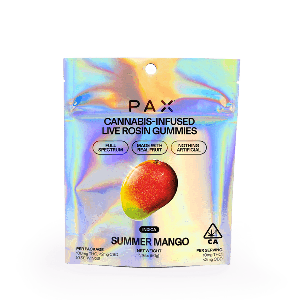 PAX Live Rosin Gummies Indica Summer Mango