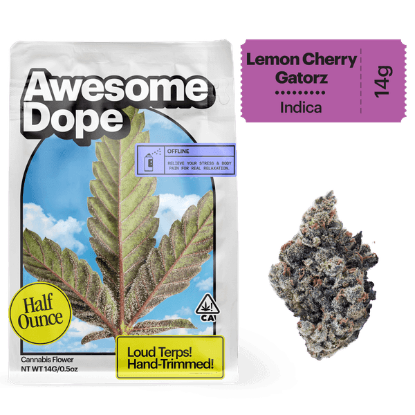 Awesome Dope Flower 14g Indica Lemon Cherry Gatorz