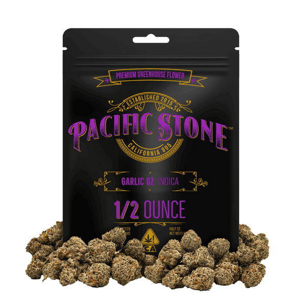 Pacific Stone Flower 14.0g Pouch Indica Garlic OZ 8ct