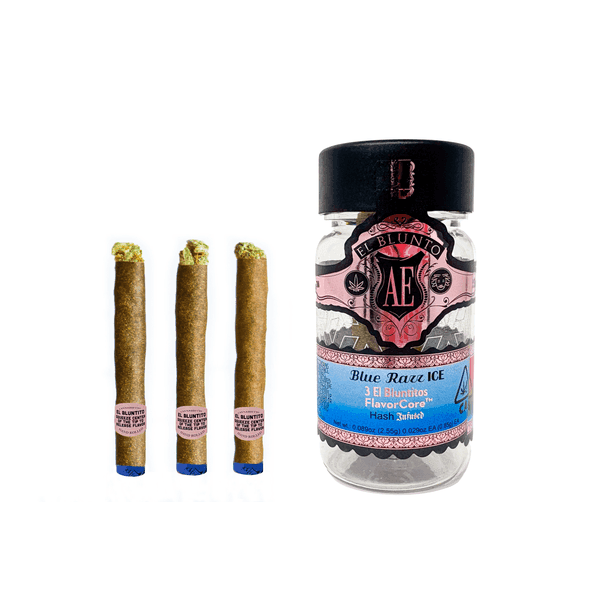 El Blunto FlavorCore Rose Gold Hash Bluntito .85g Indica Blue Razz Ice 3pk