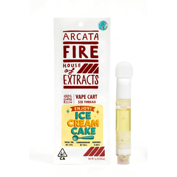 Arcata Fire 100% Cured Resin Cartridge 1g Indica Ice Cream Cake