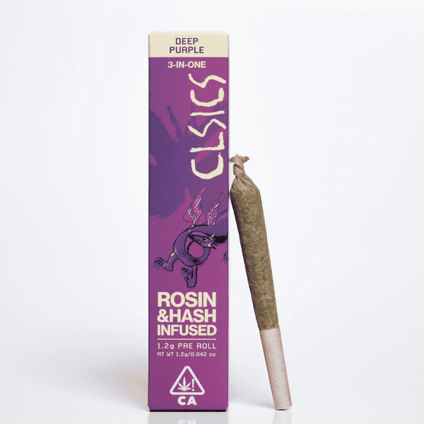CLSICS Trifecta 1.2g Rosin Hash Preroll Indica Deep Purple