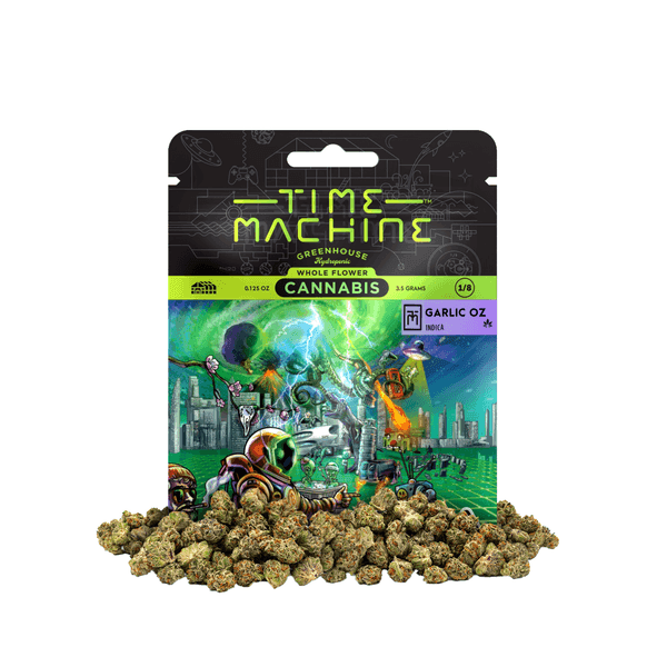 Time Machine Flower 3.5g Indica Garlic OZ 16ct