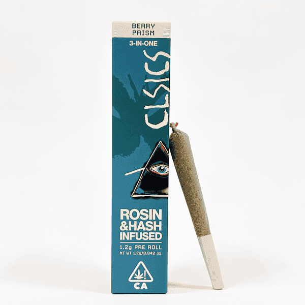 CLSICS Trifecta 1.2g Rosin Hash Preroll Indica Berry Prism