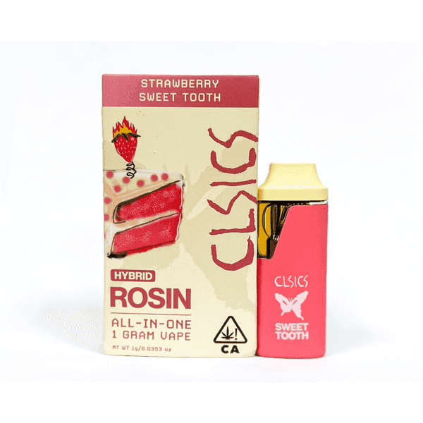 CLSICS Live Rosin All-In-One Cartridge 1g Hybrid Strawberry Sweet Tooth