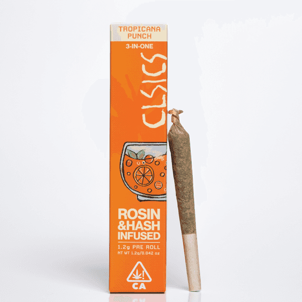CLSICS Trifecta 1.2g Rosin Hash Preroll Hybrid Tropicana Punch