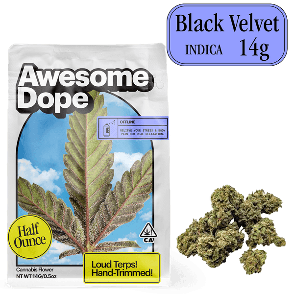 Awesome Dope Smalls Flower 14g Indica Black Velvet
