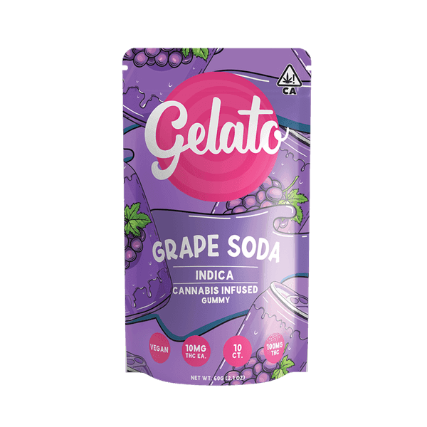Gelato Gummies 100mg Indica Grape Soda 10ct