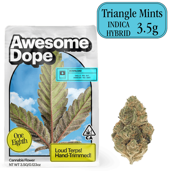 Awesome Dope Flower 3.5g Indica Hybrid Triangle Mints